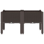 vidaXL Jardinieră de grădină cu picioare, maro, 80x40x42 cm, PP