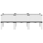 vidaXL Jardinieră de grădină cu picioare, alb, 120x40x42 cm, PP