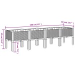 vidaXL Jardinieră de grădină cu picioare, negru, 160x40x42 cm, PP