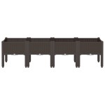 vidaXL Jardinieră de grădină cu picioare, maro, 160x40x42 cm, PP