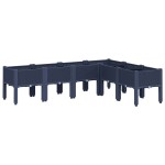 vidaXL Jardinieră de grădină cu picioare, albastru gri, 160x120x42 cm, PP