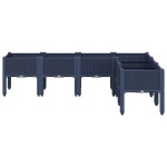 vidaXL Jardinieră de grădină cu picioare, albastru gri, 160x120x42 cm, PP