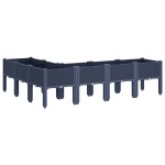 vidaXL Jardinieră de grădină cu picioare, albastru gri, 160x120x42 cm, PP