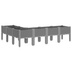 vidaXL Jardinieră de grădină cu picioare gri deschis 160x120x42 cm, PP