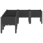 vidaXL Jardinieră de grădină cu picioare, negru, 160x120x42 cm, PP