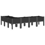 vidaXL Jardinieră de grădină cu picioare, negru, 160x120x42 cm, PP