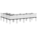 vidaXL Jardinieră de grădină cu picioare, alb, 160x120x42 cm, PP