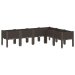 vidaXL Jardinieră de grădină cu picioare, maro, 160x120x42 cm, PP