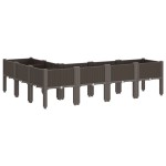 vidaXL Jardinieră de grădină cu picioare, maro, 160x120x42 cm, PP