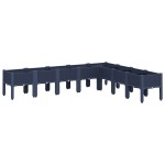 vidaXL Jardinieră de grădină cu picioare, albastru gri, 200x160x42 cm, PP