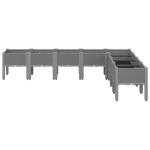 vidaXL Jardinieră de grădină cu picioare gri deschis 200x160x42 cm, PP