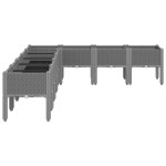 vidaXL Jardinieră de grădină cu picioare gri deschis 200x160x42 cm, PP
