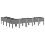 vidaXL Jardinieră de grădină cu picioare gri deschis 200x160x42 cm, PP
