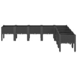 vidaXL Jardinieră de grădină cu picioare, negru, 200x160x42 cm, PP vidaXL Jardinieră de grădină cu picioare, negru, 200x160x42 cm, PP