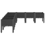 vidaXL Jardinieră de grădină cu picioare, negru, 200x160x42 cm, PP vidaXL Jardinieră de grădină cu picioare, negru, 200x160x42 cm, PP