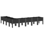 vidaXL Jardinieră de grădină cu picioare, negru, 200x160x42 cm, PP vidaXL Jardinieră de grădină cu picioare, negru, 200x160x42 cm, PP