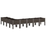 vidaXL Jardinieră de grădină cu picioare, maro, 200x160x42 cm, PP