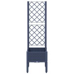vidaXL Jardinieră de grădină cu spalier, albastru gri, 40x40x142 cm, PP