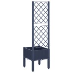 vidaXL Jardinieră de grădină cu spalier, albastru gri, 40x40x142 cm, PP