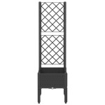 vidaXL Jardinieră de grădină cu spalier, negru, 40x40x142 cm, PP