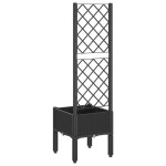 vidaXL Jardinieră de grădină cu spalier, negru, 40x40x142 cm, PP
