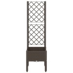 vidaXL Jardinieră de grădină cu spalier, maro, 40x40x142 cm, PP