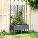 vidaXL Jardinieră de grădină cu spalier, albastru gri, 80x40x142 cm, PP