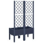 vidaXL Jardinieră de grădină cu spalier, albastru gri, 80x40x142 cm, PP