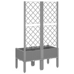 vidaXL Jardinieră de grădină cu spalier, gri deschis, 80x40x142 cm, PP