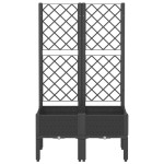 vidaXL Jardinieră de grădină cu spalier, negru, 80x40x142 cm, PP