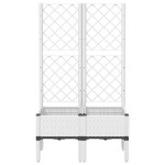 vidaXL Jardinieră de grădină cu spalier, alb, 80x40x142 cm, PP