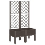 vidaXL Jardinieră de grădină cu spalier, maro, 80x40x142 cm, PP