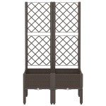 vidaXL Jardinieră de grădină cu spalier, maro, 80x40x142 cm, PP