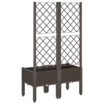 vidaXL Jardinieră de grădină cu spalier, maro, 80x40x142 cm, PP