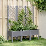 vidaXL Jardinieră de grădină cu spalier, albastru gri, 120x40x142 cm, PP