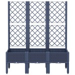 vidaXL Jardinieră de grădină cu spalier, albastru gri, 120x40x142 cm, PP