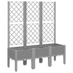 vidaXL Jardinieră de grădină cu spalier gri deschis 120x40x142 cm PP vidaXL Jardinieră de grădină cu spalier gri deschis 120x40x142 cm PP