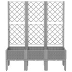 vidaXL Jardinieră de grădină cu spalier gri deschis 120x40x142 cm PP vidaXL Jardinieră de grădină cu spalier gri deschis 120x40x142 cm PP