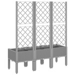 vidaXL Jardinieră de grădină cu spalier gri deschis 120x40x142 cm PP vidaXL Jardinieră de grădină cu spalier gri deschis 120x40x142 cm PP