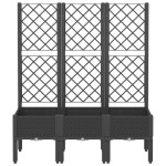 vidaXL Jardinieră de grădină cu spalier, negru, 120x40x142 cm, PP