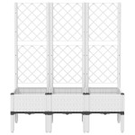 vidaXL Jardinieră de grădină cu spalier, alb, 120x40x142 cm PP vidaXL Jardinieră de grădină cu spalier, alb, 120x40x142 cm PP