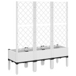 vidaXL Jardinieră de grădină cu spalier, alb, 120x40x142 cm PP vidaXL Jardinieră de grădină cu spalier, alb, 120x40x142 cm PP
