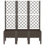 vidaXL Jardinieră de grădină cu spalier, maro, 120x40x142 cm, PP