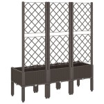 vidaXL Jardinieră de grădină cu spalier, maro, 120x40x142 cm, PP