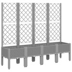vidaXL Jardinieră de grădină cu spalier gri deschis 160x40x142 cm PP
