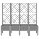vidaXL Jardinieră de grădină cu spalier gri deschis 160x40x142 cm PP