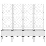 vidaXL Jardinieră de grădină cu spalier, alb, 160x40x142 cm, PP vidaXL Jardinieră de grădină cu spalier, alb, 160x40x142 cm, PP