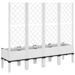 vidaXL Jardinieră de grădină cu spalier, alb, 160x40x142 cm, PP vidaXL Jardinieră de grădină cu spalier, alb, 160x40x142 cm, PP