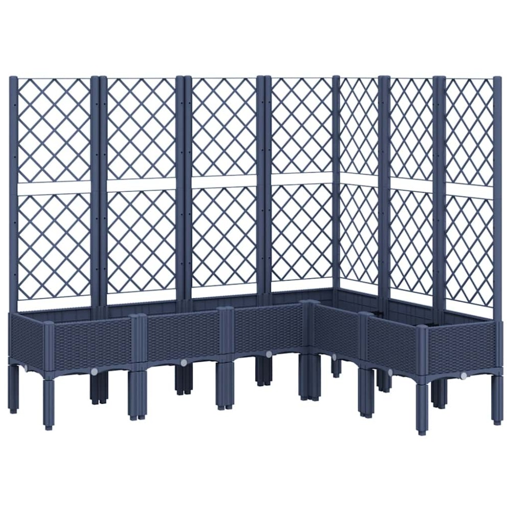 vidaXL Jardinieră de grădină cu spalier, albastru gri, 160x120x142 cm, PP