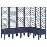 vidaXL Jardinieră de grădină cu spalier, albastru gri, 160x120x142 cm, PP